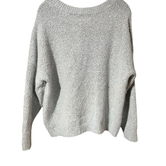 NEW Silver Metallic Floral Embellished Oversized Boucle Sweater HTF - Picture 8 of 16